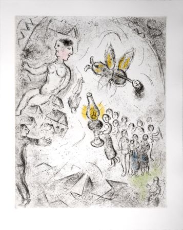Radierung Und Aquatinta Chagall - Celui qui dit les choses sans rien dire, 1976 - PLATE 18