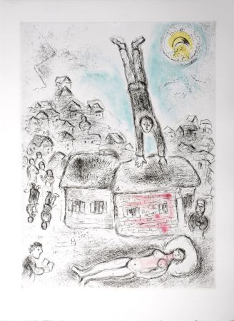 Radierung Und Aquatinta Chagall - Celui qui dit les choses sans rien dire, 1976 - PLATE 2