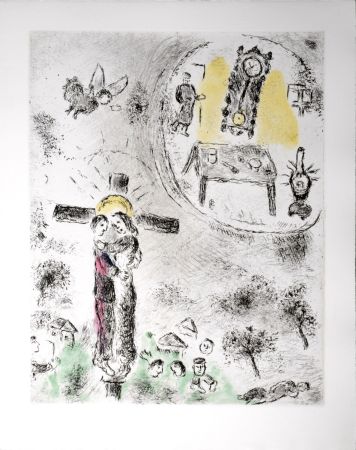 Radierung Und Aquatinta Chagall - Celui qui dit les choses sans rien dire, 1976 - PLATE 20