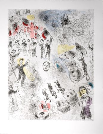 Radierung Und Aquatinta Chagall - Celui qui dit les choses sans rien dire, 1976 - PLATE 5
