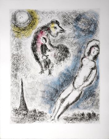 Radierung Und Aquatinta Chagall - Celui qui dit les choses sans rien dire, 1976 - PLATE 8