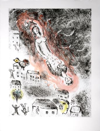 Radierung Und Aquatinta Chagall - Celui qui dit les choses sans rien dire, 1976 - PLATE 9