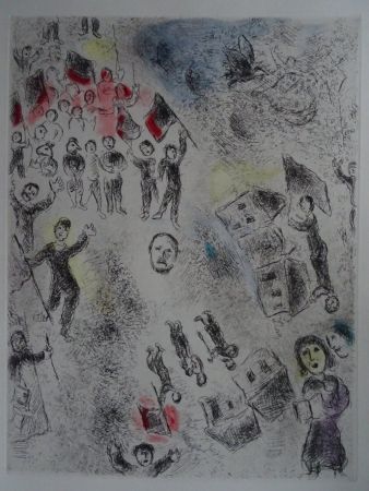 Radierung Und Aquatinta Chagall - Celui qui dit les choses sans rien dire, plate 11.