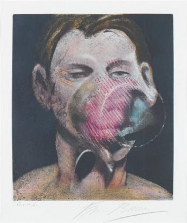Radierung Und Aquatinta Bacon - Central panel  from 3 studies for a portrait of Peter Beard I 