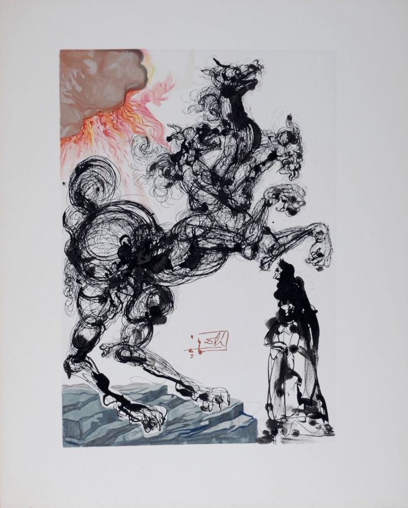 Lithographie Dali - Cerbère