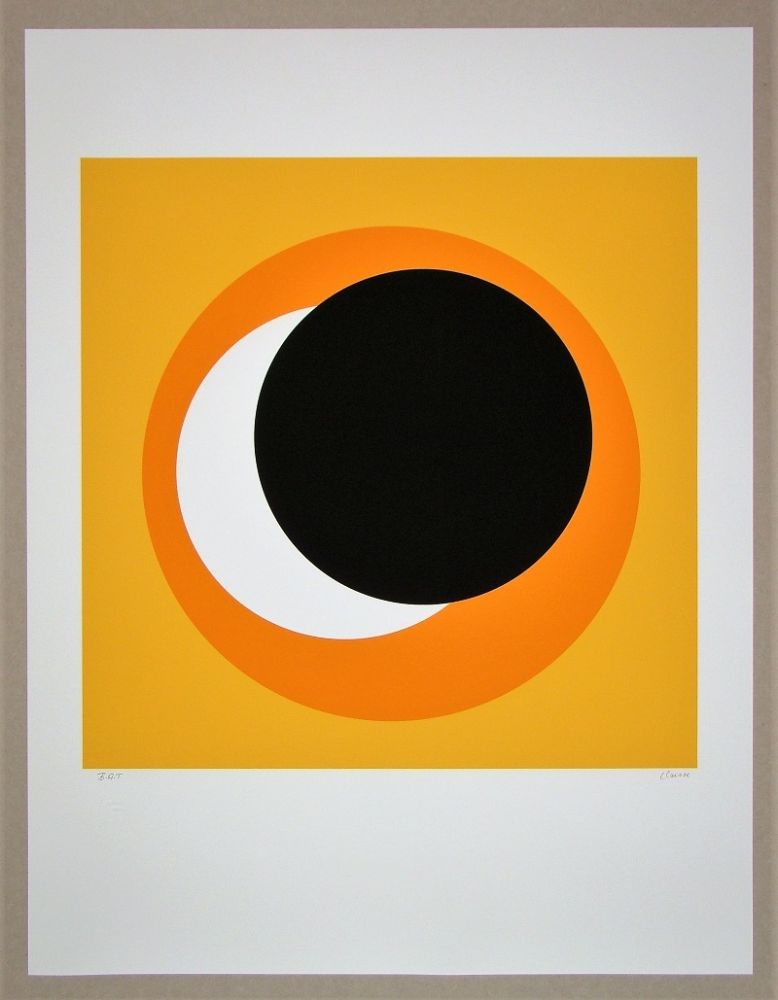 Siebdruck Claisse - Cercle noir sur fond orange