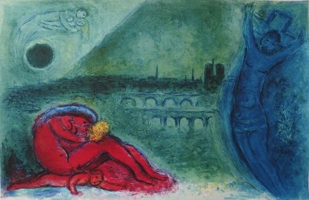 Lithographie Chagall - Chagall- Quai de la Tournelle