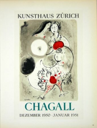Lithographie Chagall - Chagall  Kunsthaus  Zürich  Décembre 1950