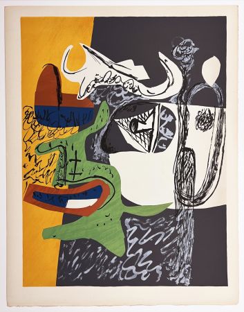 Lithographie Le Corbusier - CHAIR. (Le Poème de l'angle droit, 1955). Planche 9 (C1)