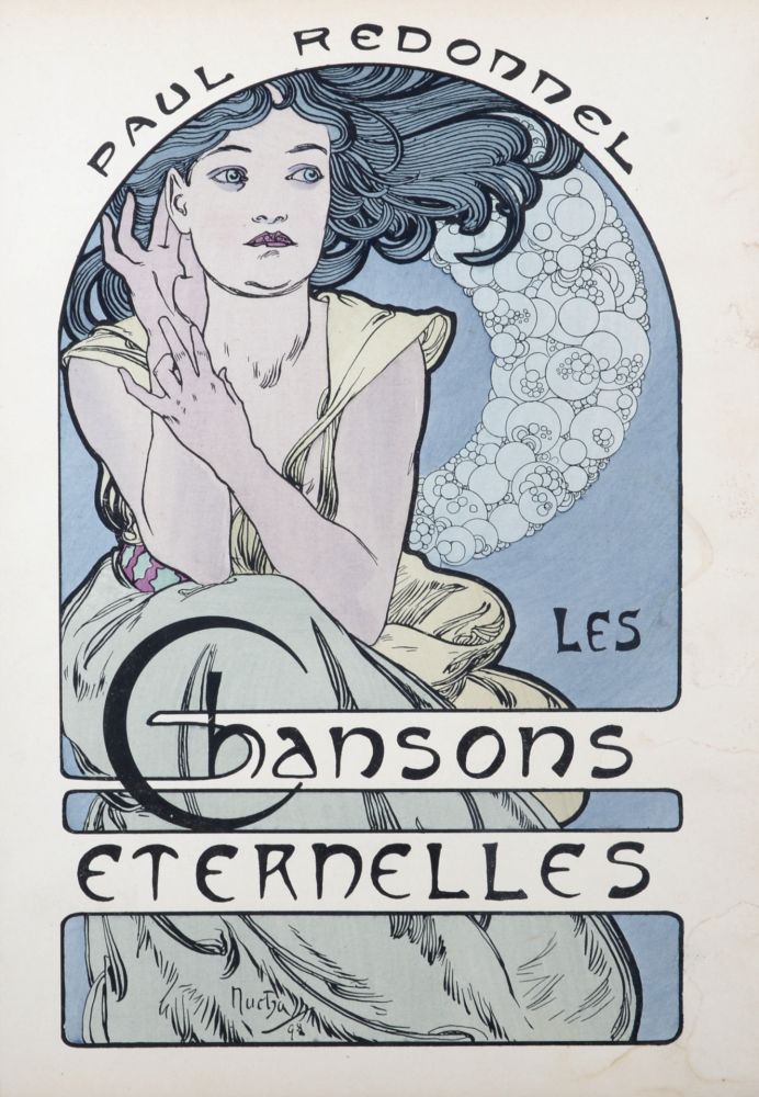 Lithographie Mucha - Chansons Eternelles, 1898