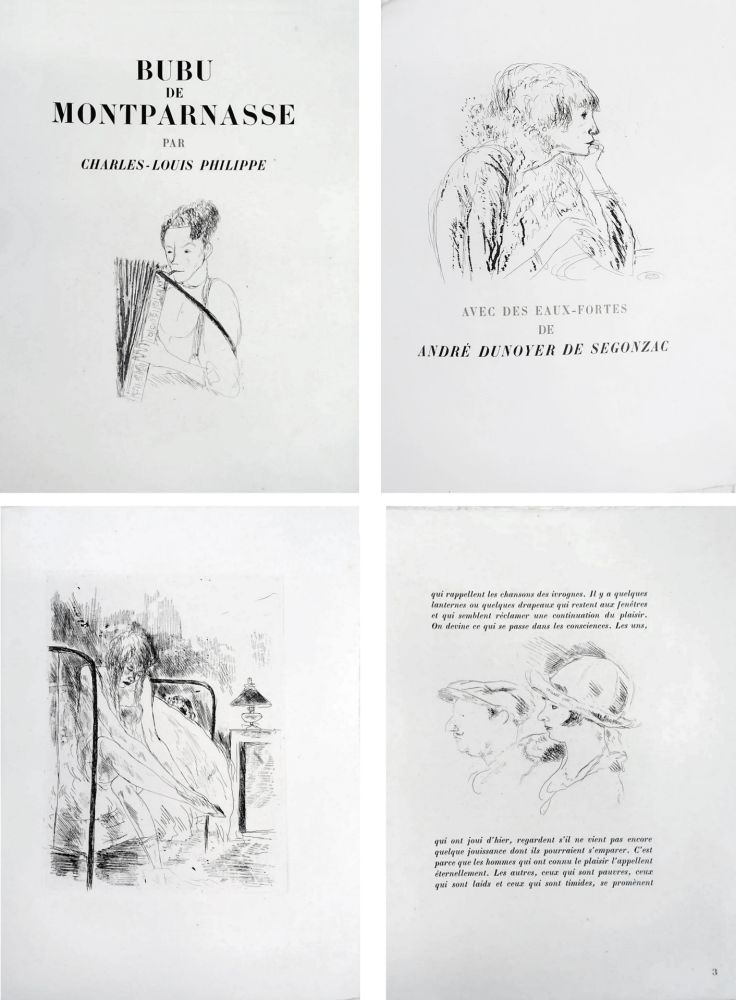 Illustriertes Buch Dunoyer De Segonzac - Charles-Louis Philippe : BUBU DE MONTPARNASSE (1929)