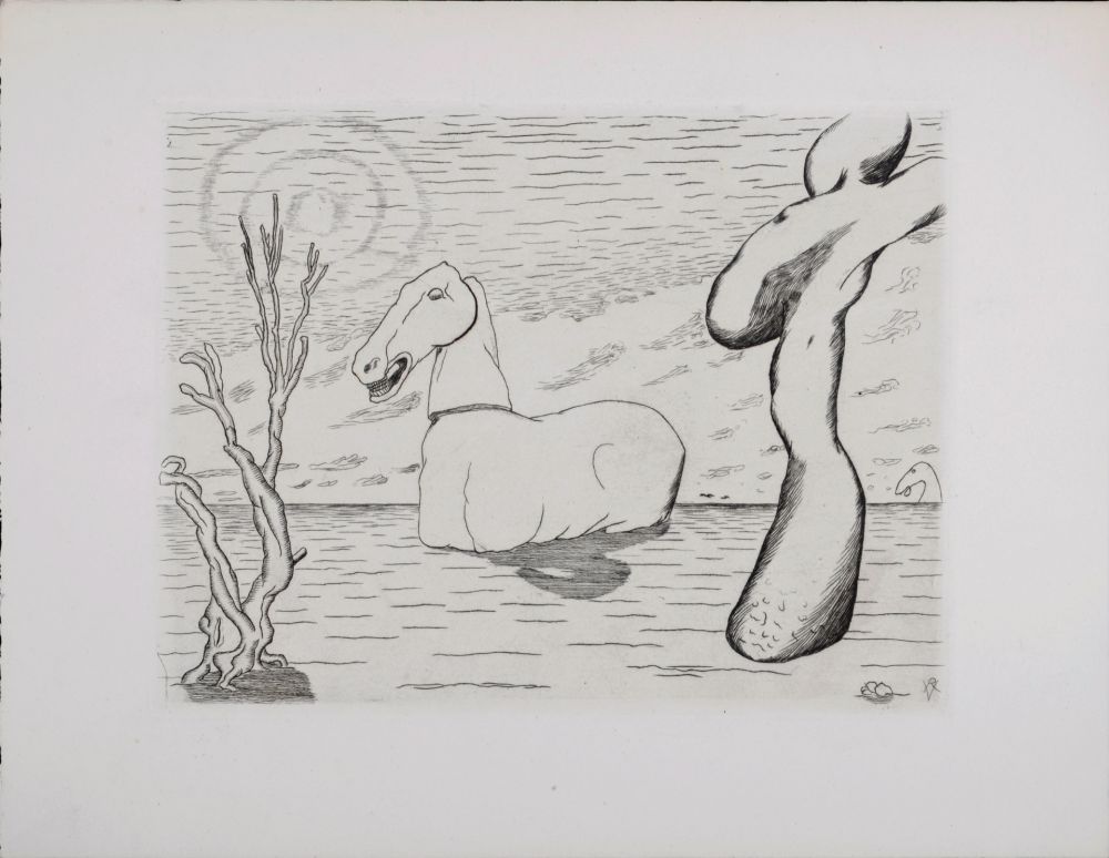 Radierung Vieillard - Cheval surréaliste, 1946
