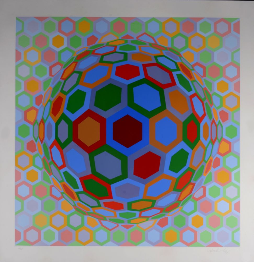 Siebdruck Vasarely - Cheyt-MC3, 1974 - Hand-signed