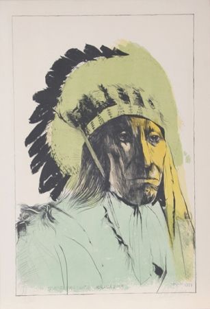Lithographie Baskin - Chief American Horse - Oglalla Sioux
