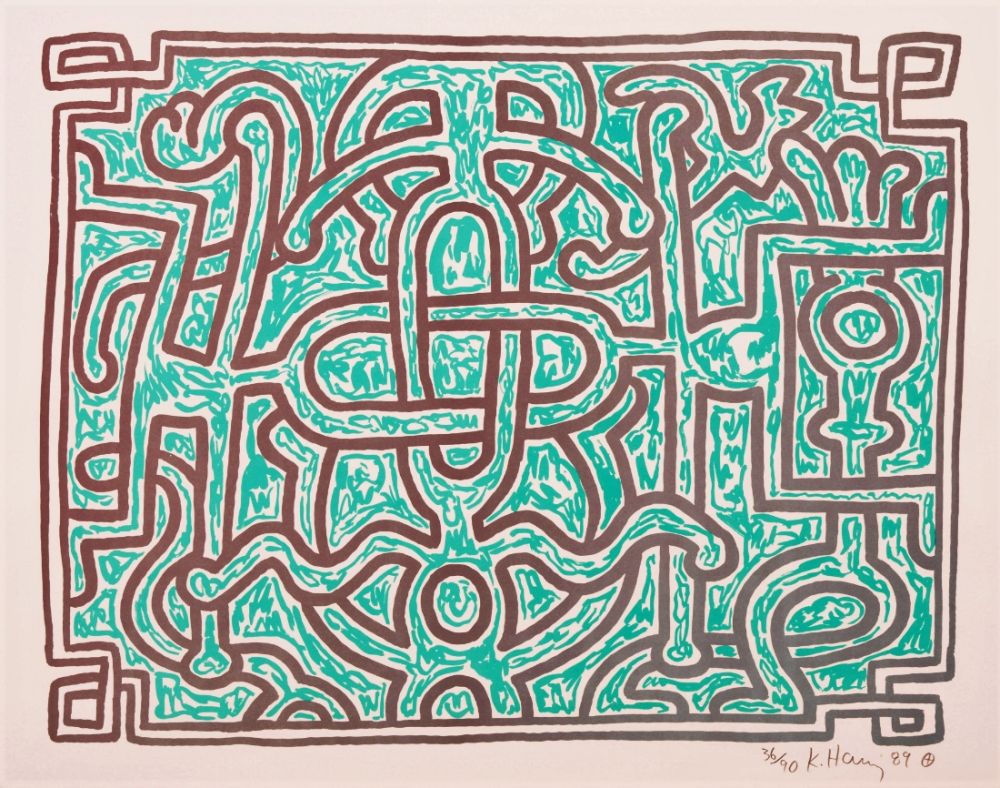 Lithographie Haring - Chocolate Buddha (Plate 5)