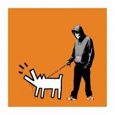 Siebdruck Banksy - Choose Your Weapon - Dark Orange