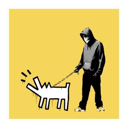 Siebdruck Banksy - Choose Your Weapon - Soft Yellow