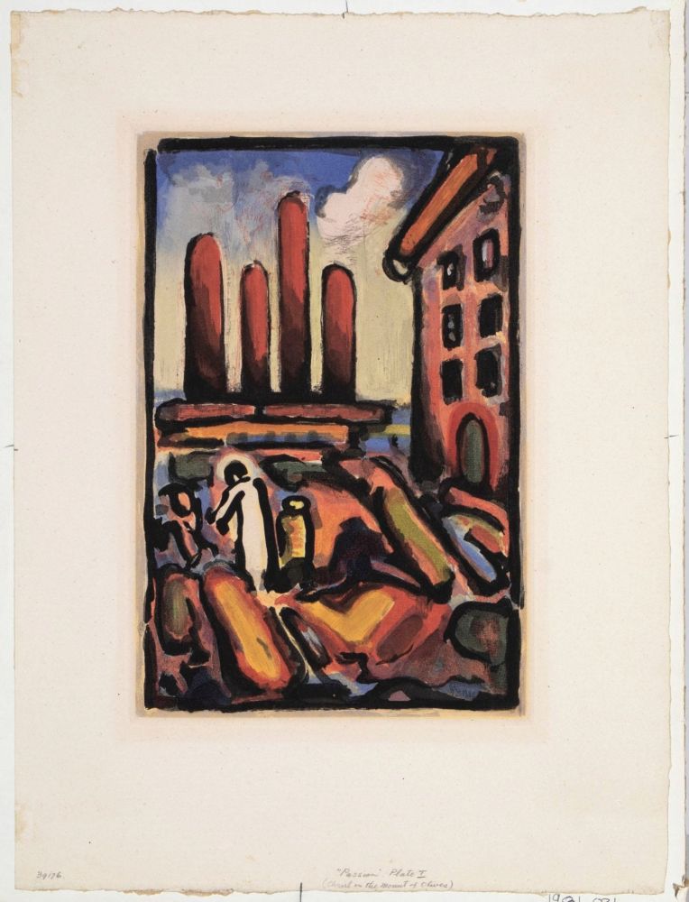 Aquatinta Rouault - Christ au Faubourg