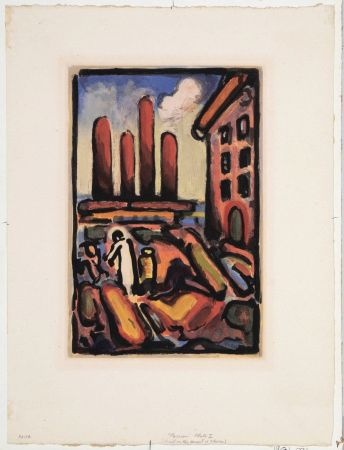 Aquatinta Rouault - Christ au Faubourg