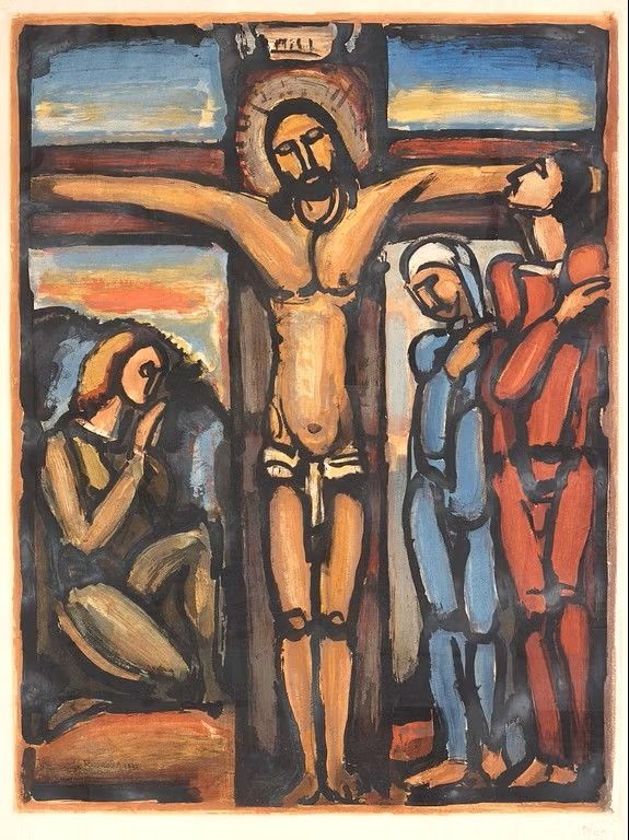 Radierung Und Aquatinta Rouault - Christ en Croix