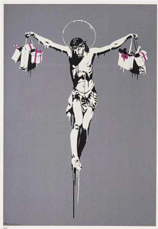Siebdruck Banksy - Christ With Shopping Bags