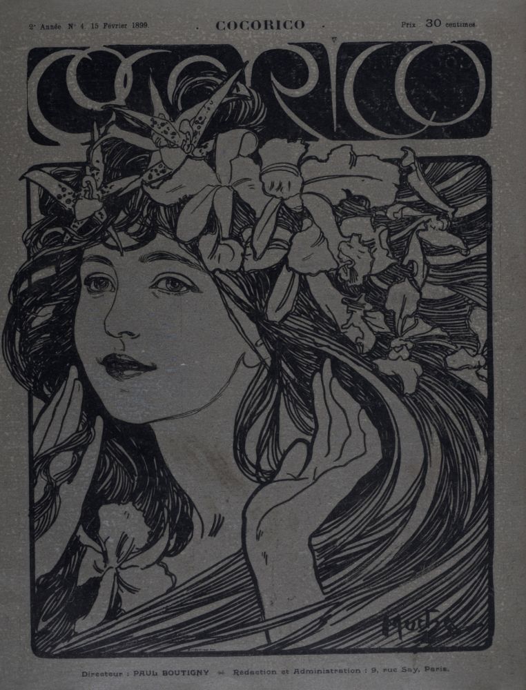 Lithographie Mucha - Cocorico, 1899
