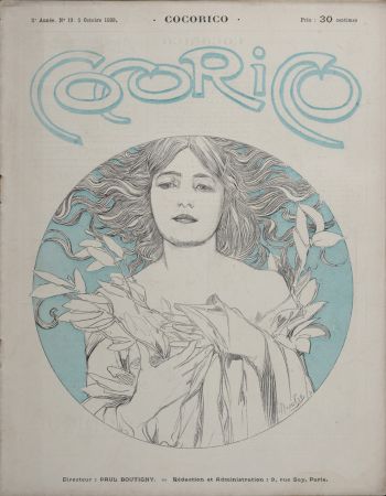 Lithographie Mucha - Cocorico, 1899