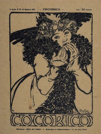 Lithographie Mucha - Cocorico, 1899