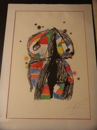 Lithographie Miró - Colombine aux idees noires