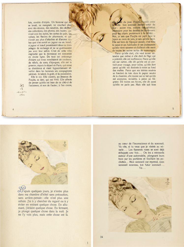 Illustriertes Buch Foujita - COMBAT AVEC L'IMAGE. (J. Giraudoux) Avec un dessin de Foujita (1941).