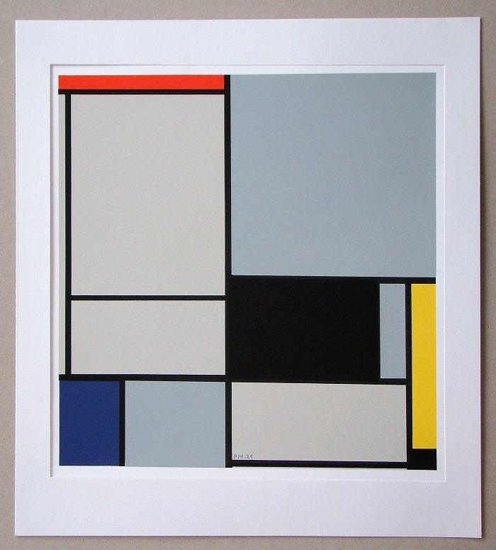 Siebdruck Mondrian - Compositie - 1921