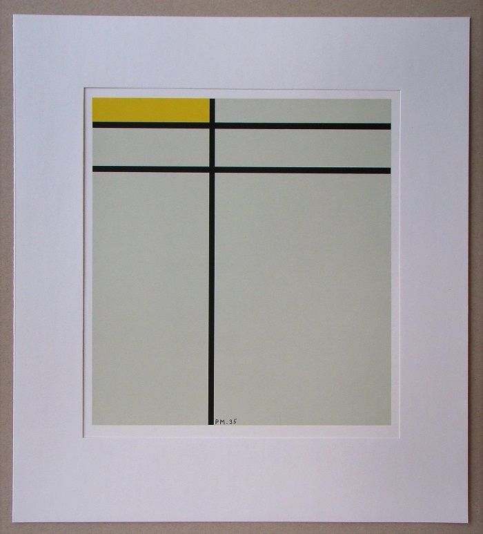 Siebdruck Mondrian - Compositie met geel - 1935