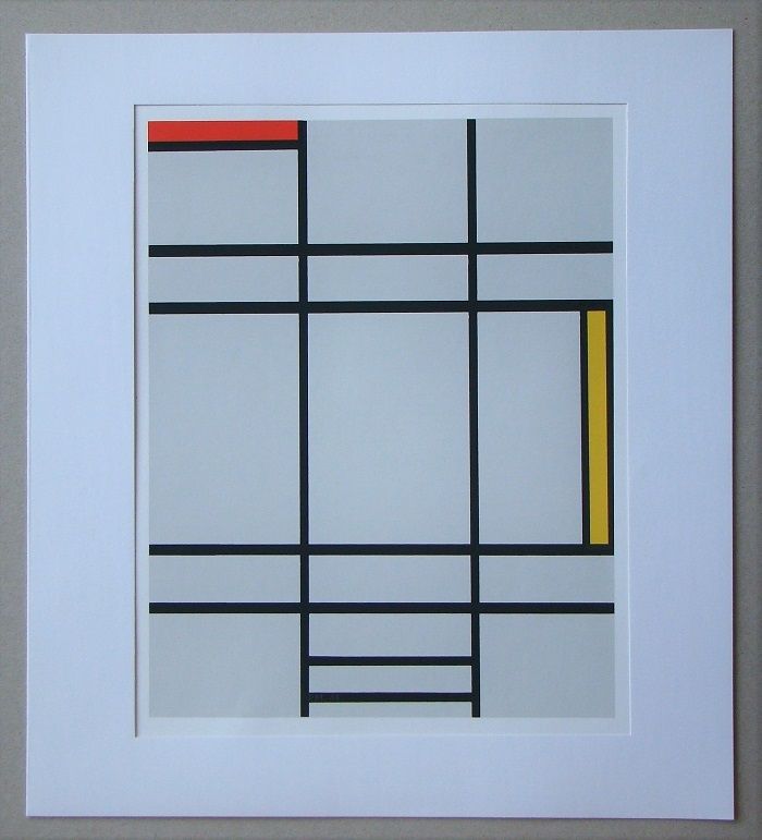 Siebdruck Mondrian - Compositie met rood en geel - 1935