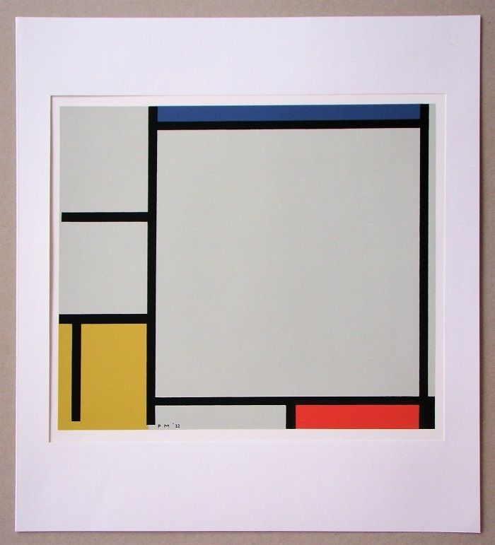 Siebdruck Mondrian - Compositie met rood, geel en blauw - 1922