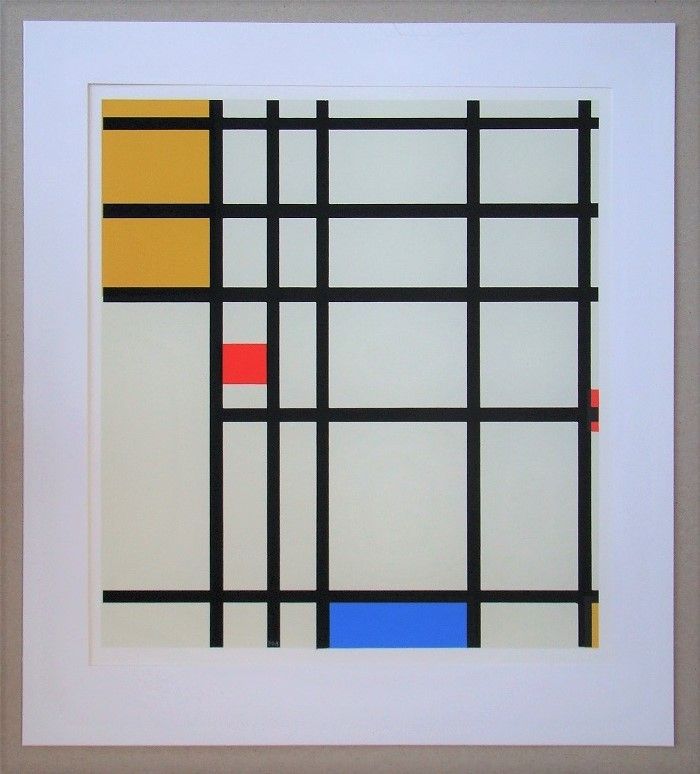 Siebdruck Mondrian - Compositie met rood, geel en blauw - 1936/43