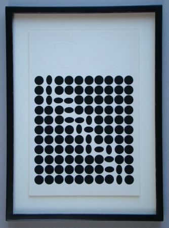 Siebdruck Vasarely - Composition - Geh durch den Spiegel