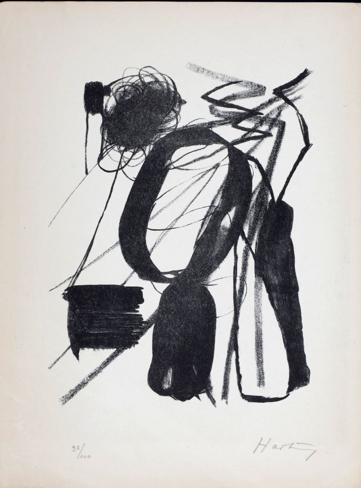 Lithographie Hartung - Composition, 1946 - Hand-signed