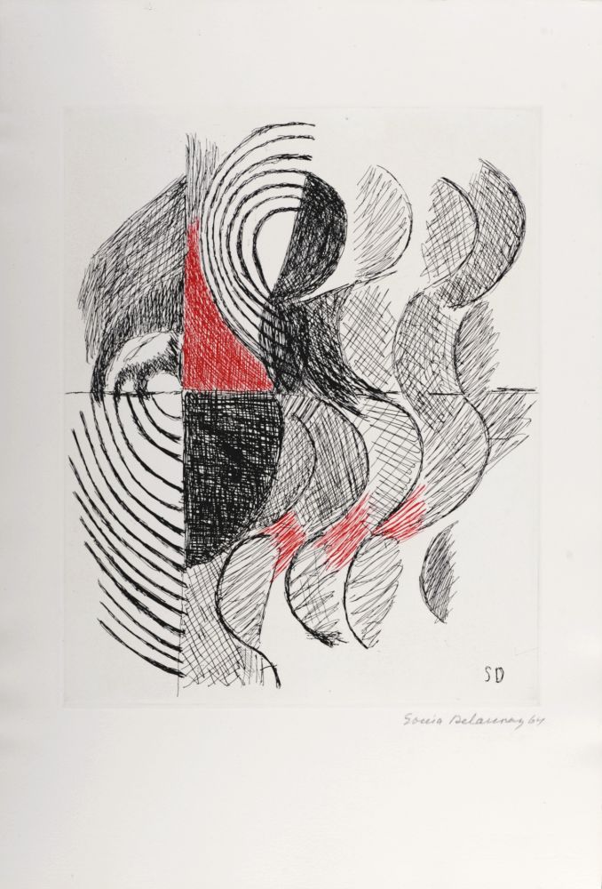 Stich Delaunay - Composition, 1965 - Hand-signed
