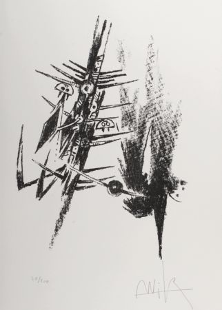 Lithographie Lam - Composition, 1974 - Hand-signed