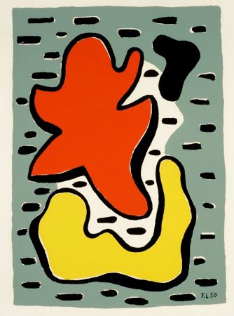 Siebdruck Leger - Composition avec formes jaune et rouge