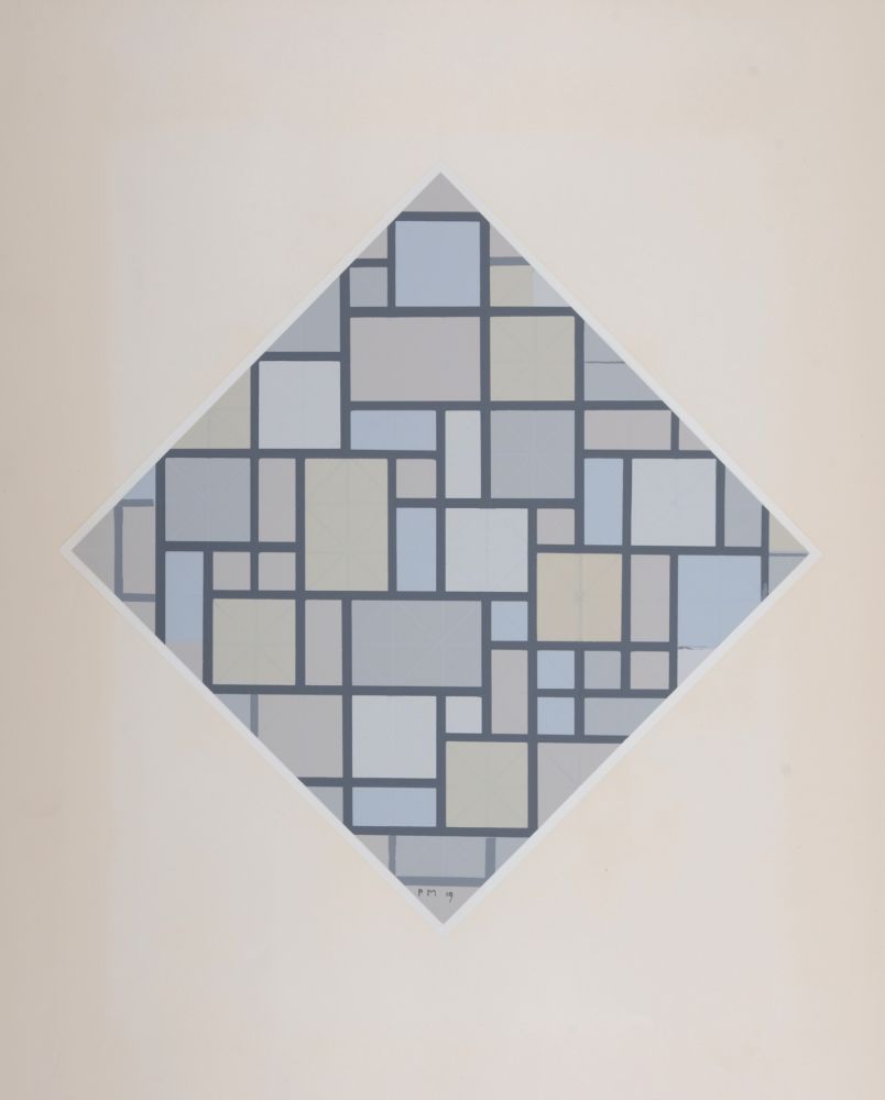 Siebdruck Mondrian - Composition avec plans de couleurs claires, 1919 (1957)