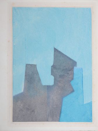 Radierung Und Aquatinta Poliakoff - Composition bleue, Parménide, 1964 (#D)