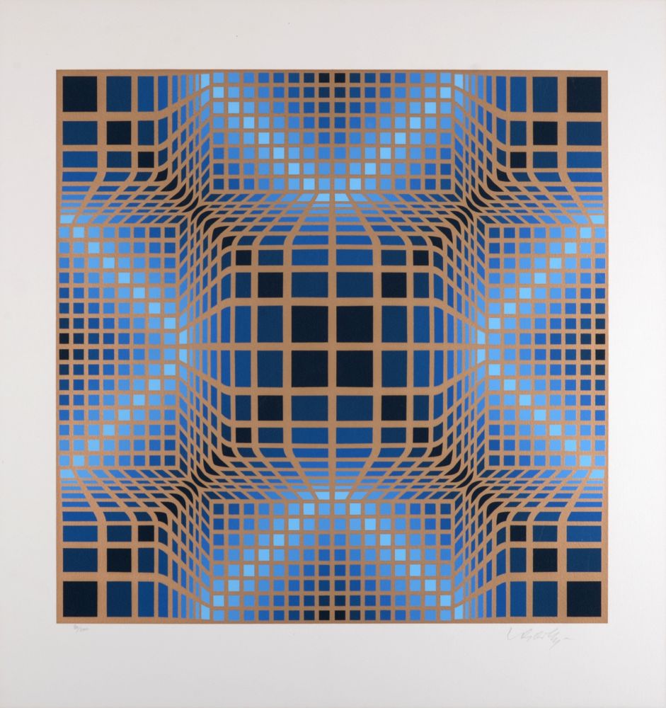 Siebdruck Vasarely - Composition, C. 1970 - Hand-signed & numbered
