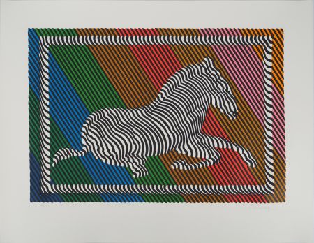 Siebdruck Vasarely - Composition cinétique : Zèbr