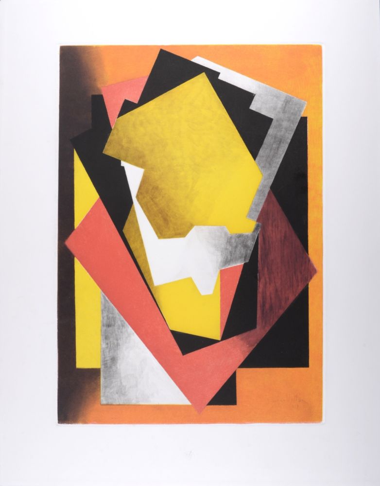 Aquatinta Villon - Composition, circa 1960