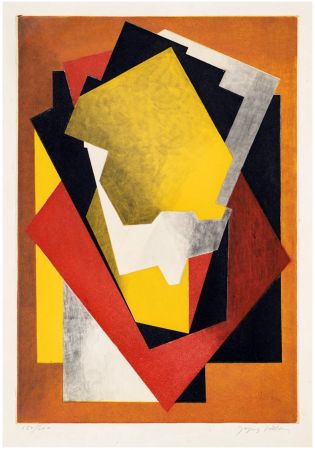 Radierung Und Aquatinta Villon - Composition Cubiste (1927) signée au crayon.