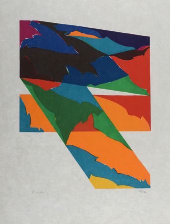 Lithographie Dorazio - Composition (#E), 1976 - Hand-signed