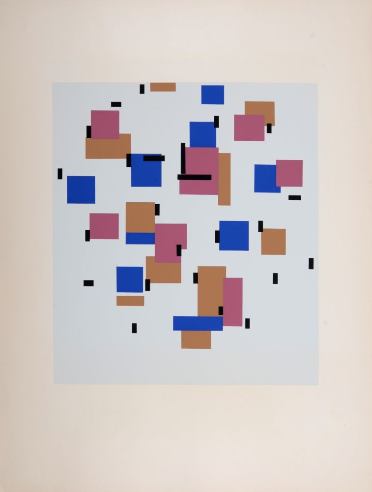 Siebdruck Mondrian - Composition en bleu b, 1917 (1957)