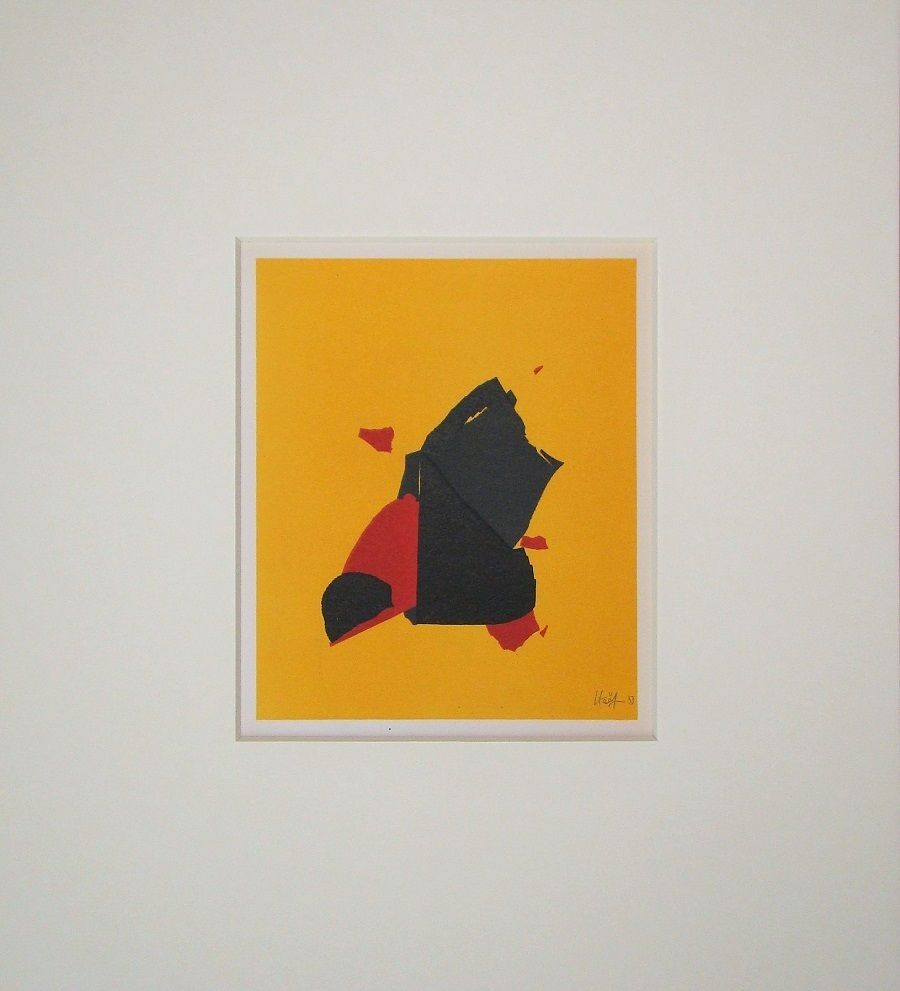 Lithographie De Stael - Composition fond jaune