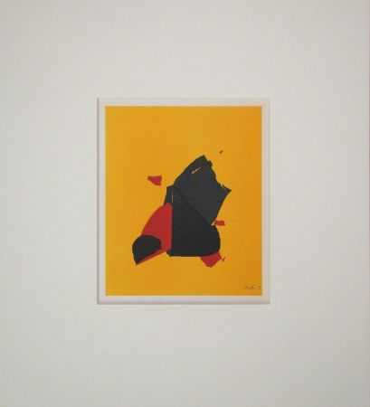 Lithographie De Stael - Composition fond jaune